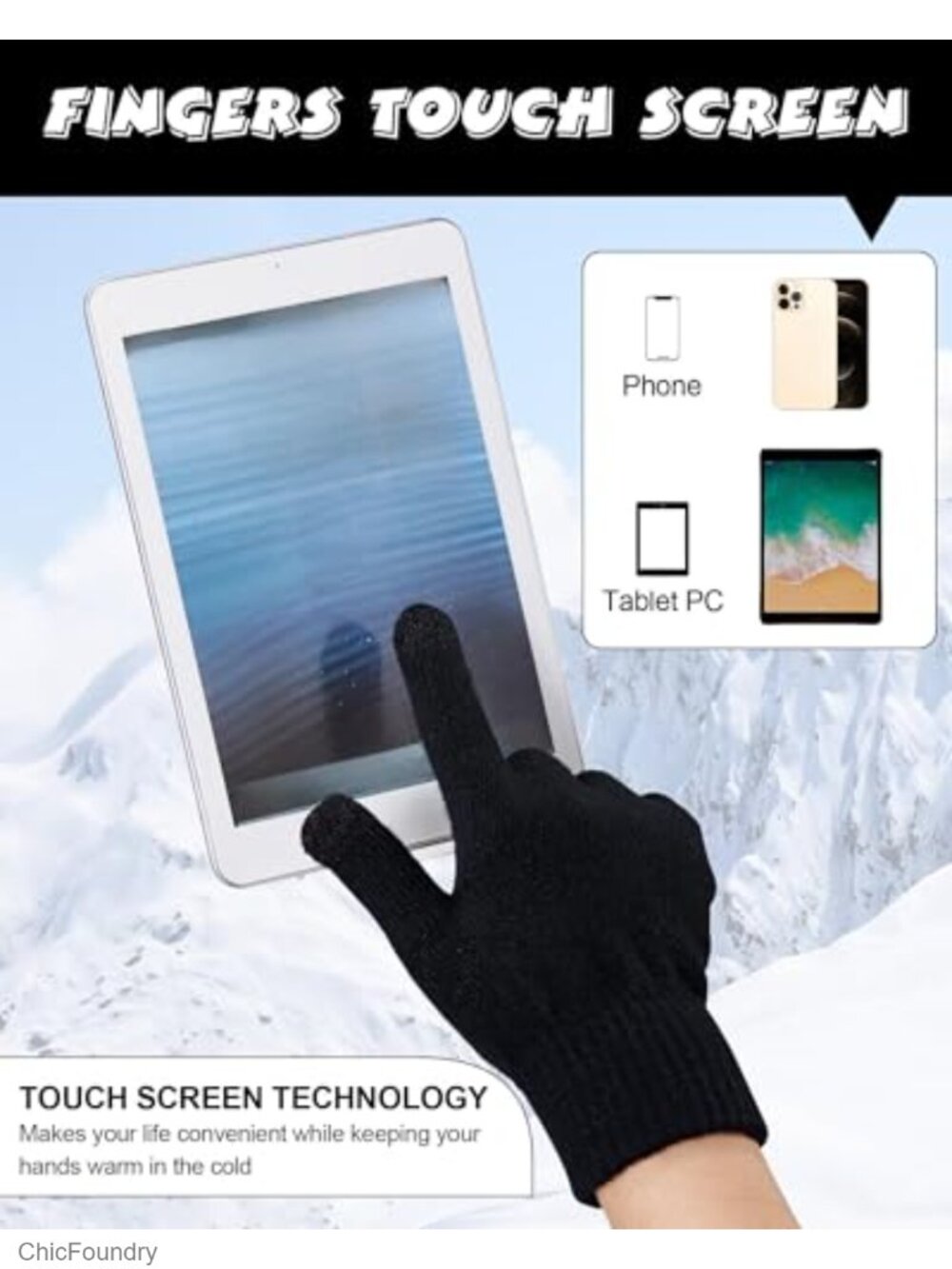 10-Piece Winter Hat Beanie Scarf Touch Screen Gloves and Sock Set - Picture 3 of 6